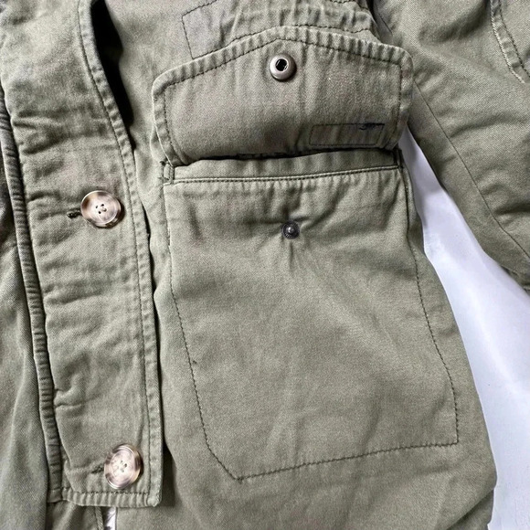 Abercrombie and Fitch Womens Sharpa Coat XS Green Lined Hooded Pockets - Picture 10 of 12